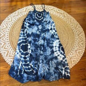 Blue Tie-Dye Maxi Dress